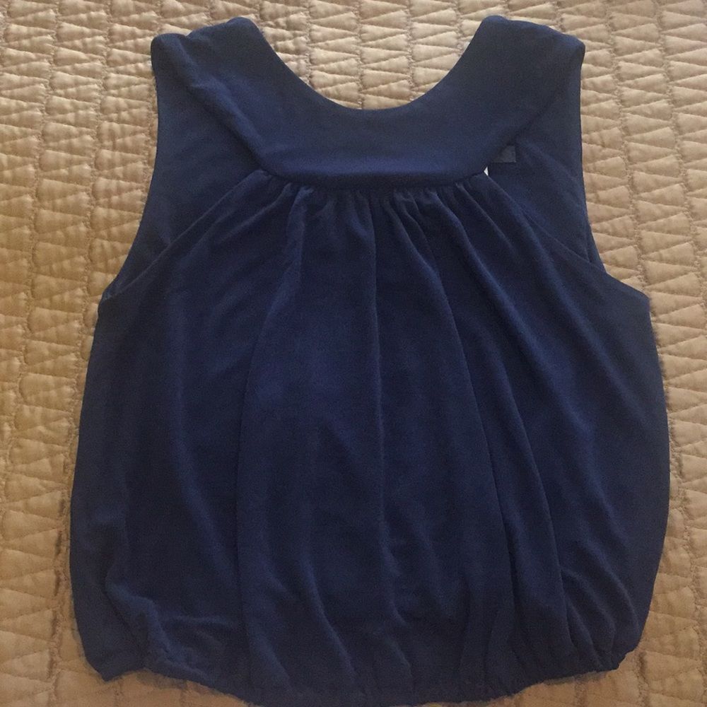 NWOT BEAUTIFUL SILKY YIGAL AZROUEL NAVY CROP TOP